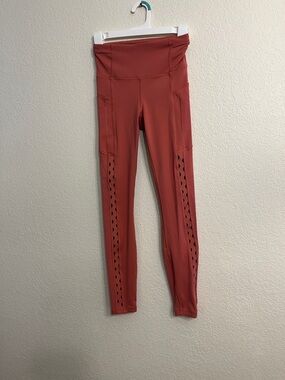 Athleta High-Rise Cutout Leggings in Rust